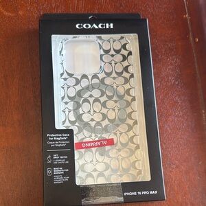 Coach Protective Case for iPhone 16 Pro Max - Black and Gray Ombré style.